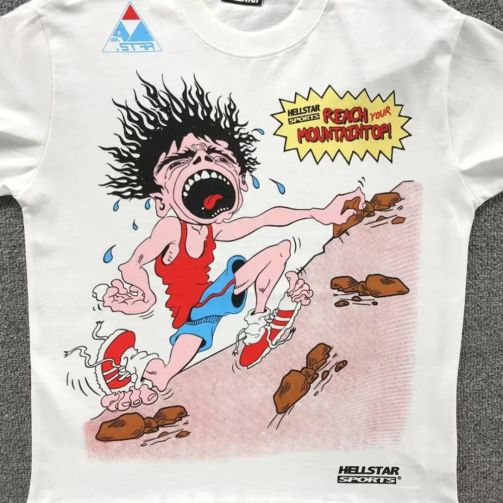 HELLSTAR White Cartoon Runner Kid T-Shirt - styled shot