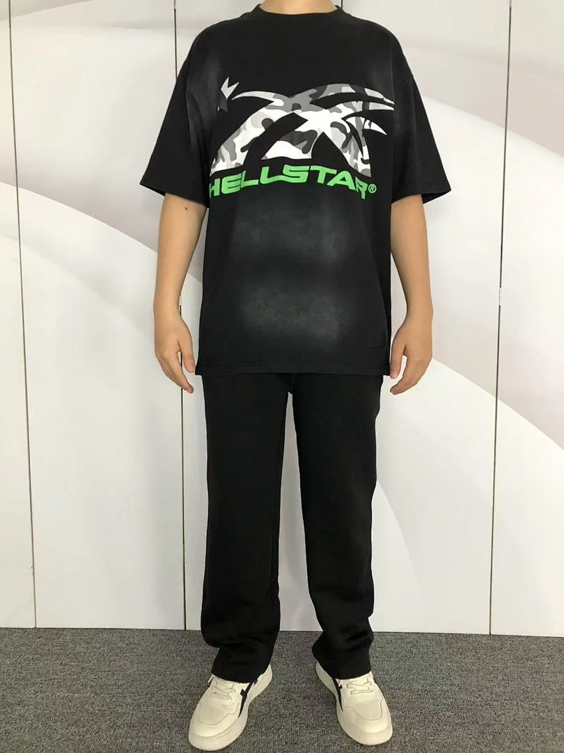 HELLSTAR Black Camo Circle Logo T-Shirt - print detail