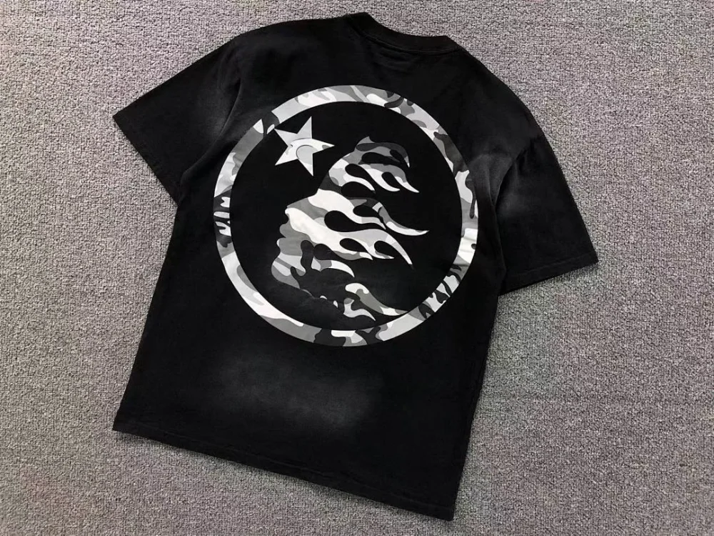 HELLSTAR Black Camo Circle Logo T-Shirt - alternate angle