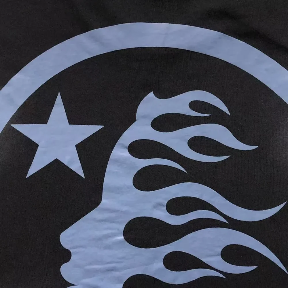 HELLSTAR Black Blue Big Circle Logo T-Shirt - styled shot