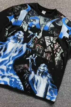 VALLEY Black Ghosts Haunted House T-Shirt - photo 5