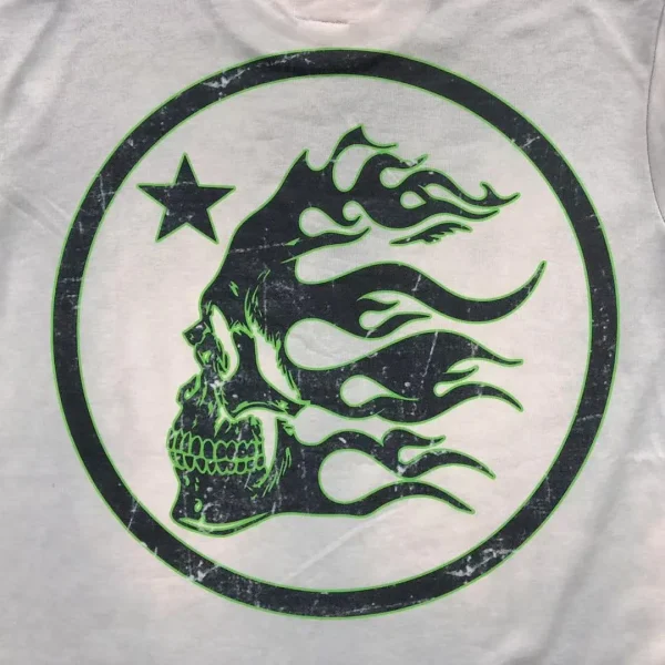 HELLSTAR Grey Green Flame Face Long Sleeve - styled shot