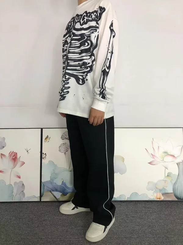 HELLSTAR Cream Skeleton No Guts Long Sleeve - full look