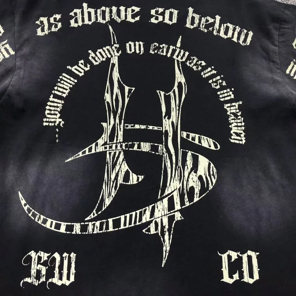 HELLSTAR Black As Above So Below Gothic T-Shirt - styled shot