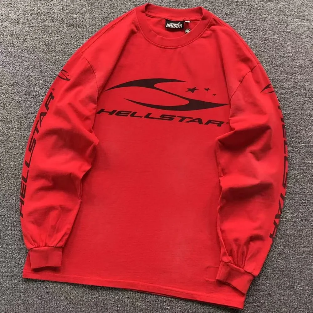 HELLSTAR Red Black Logo Long Sleeve - front view