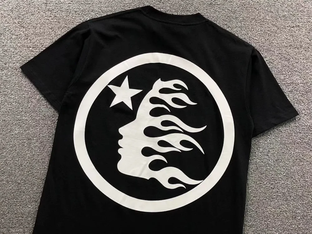 HELLSTAR Black White Big Circle Logo T-Shirt - size reference