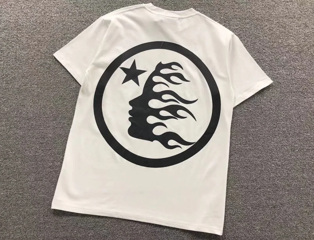 HELLSTAR White Black Circle Logo T-Shirt - alternate angle
