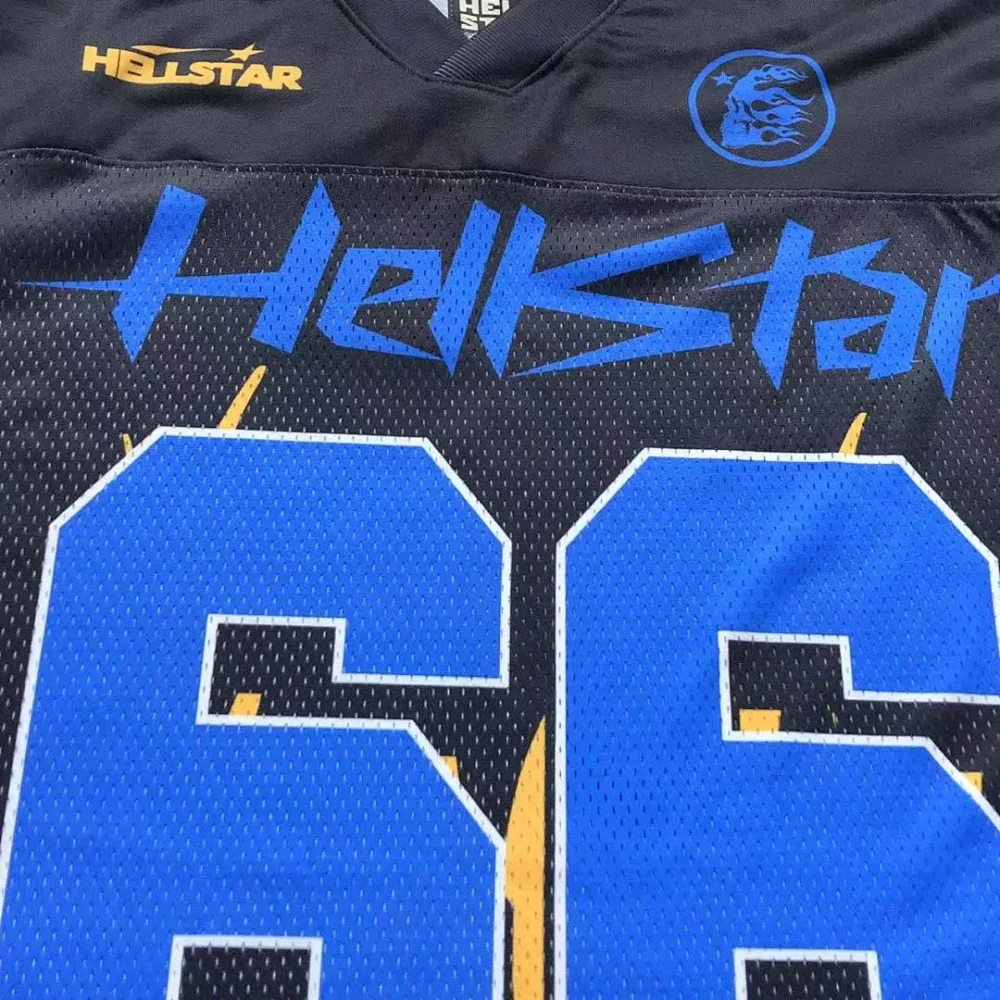 HELLSTAR Yellow Number 66 Flame Jersey - fabric detail