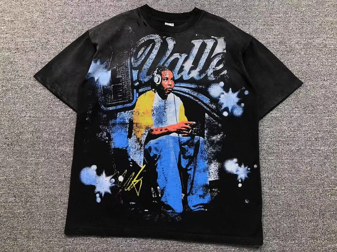 VALLEY Black Rapper Photo Script T-Shirt - photo 5