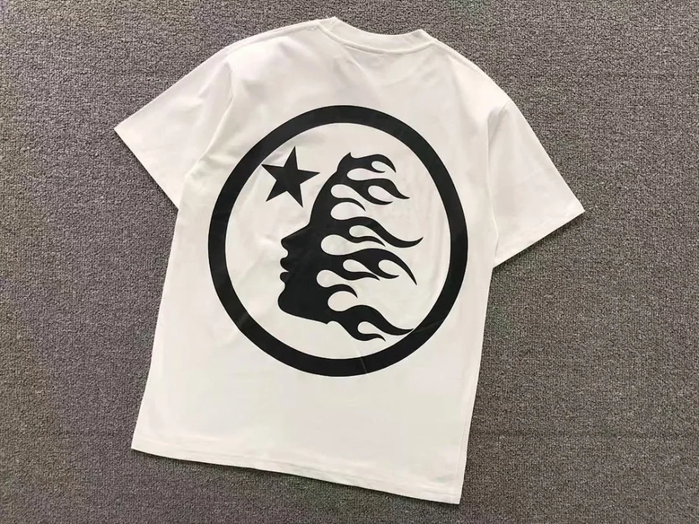 HELLSTAR White Black Circle Logo Print T-Shirt - alternate angle