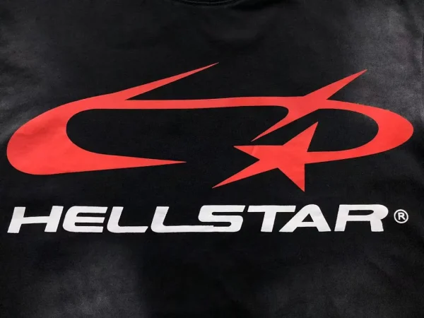 HELLSTAR Black White Big Circle T-Shirt - fabric detail