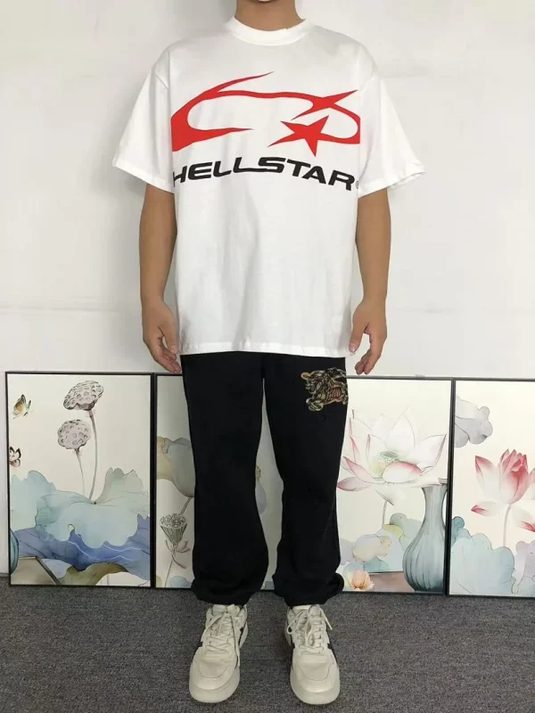 HELLSTAR White Black Big Circle T-Shirt - print detail