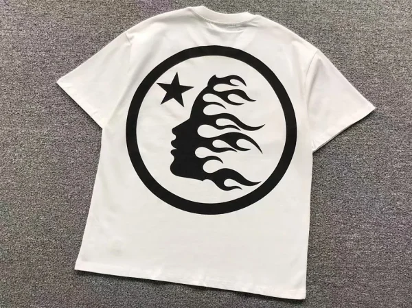 HELLSTAR White Black Big Circle T-Shirt - fabric detail