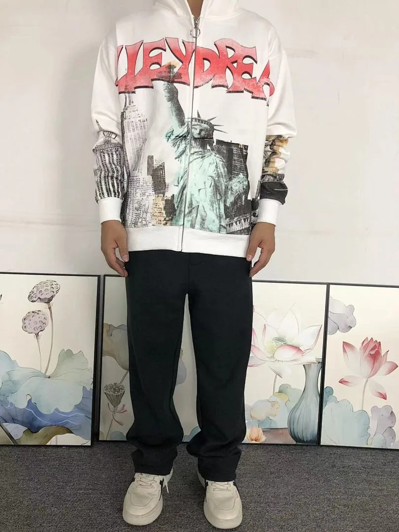 VALLEY White & Pink Statue of Liberty All-Over Hoodie - photo 3