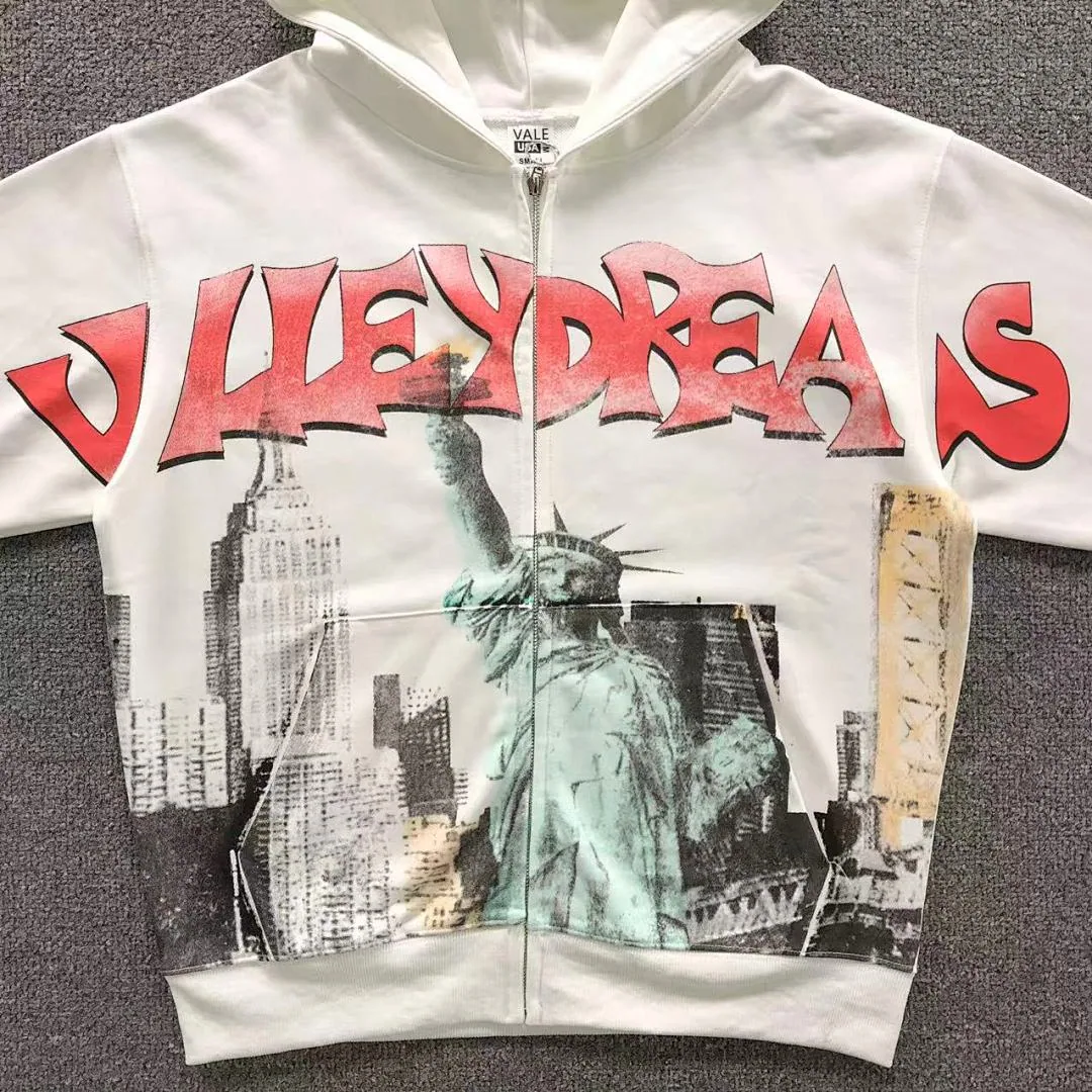 VALLEY White & Pink Statue of Liberty All-Over Hoodie - photo 13