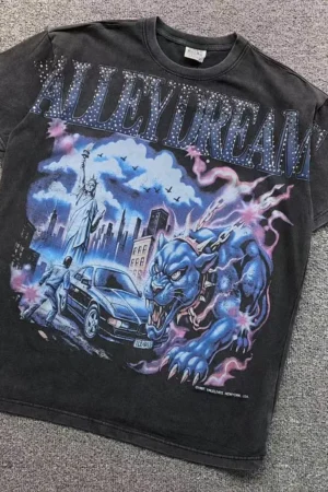 VALLEY Black Blue Cars & Panthers T-Shirt