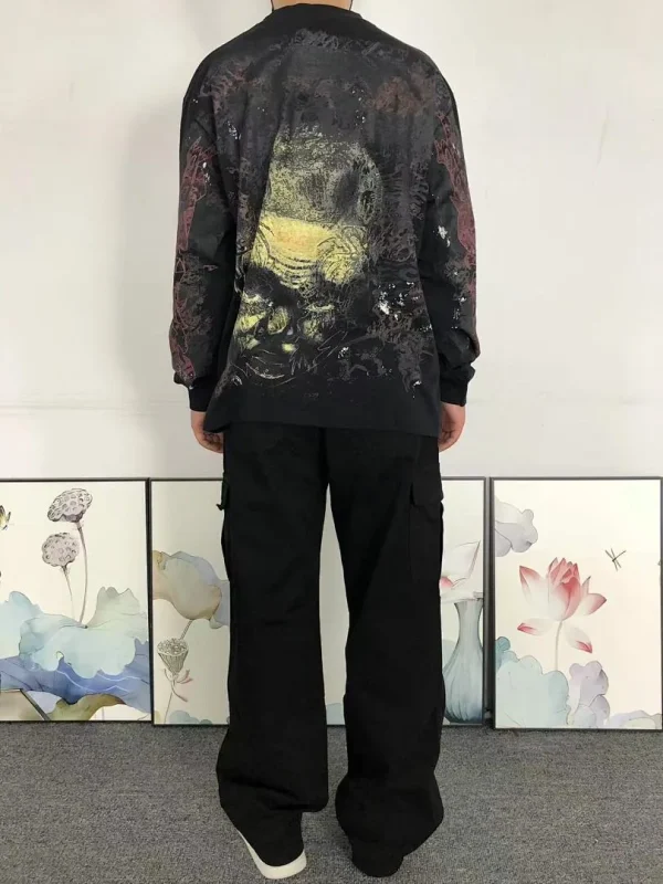 HELLSTAR White Colorful Splatter Sweatshirts Long Sleeve - full look