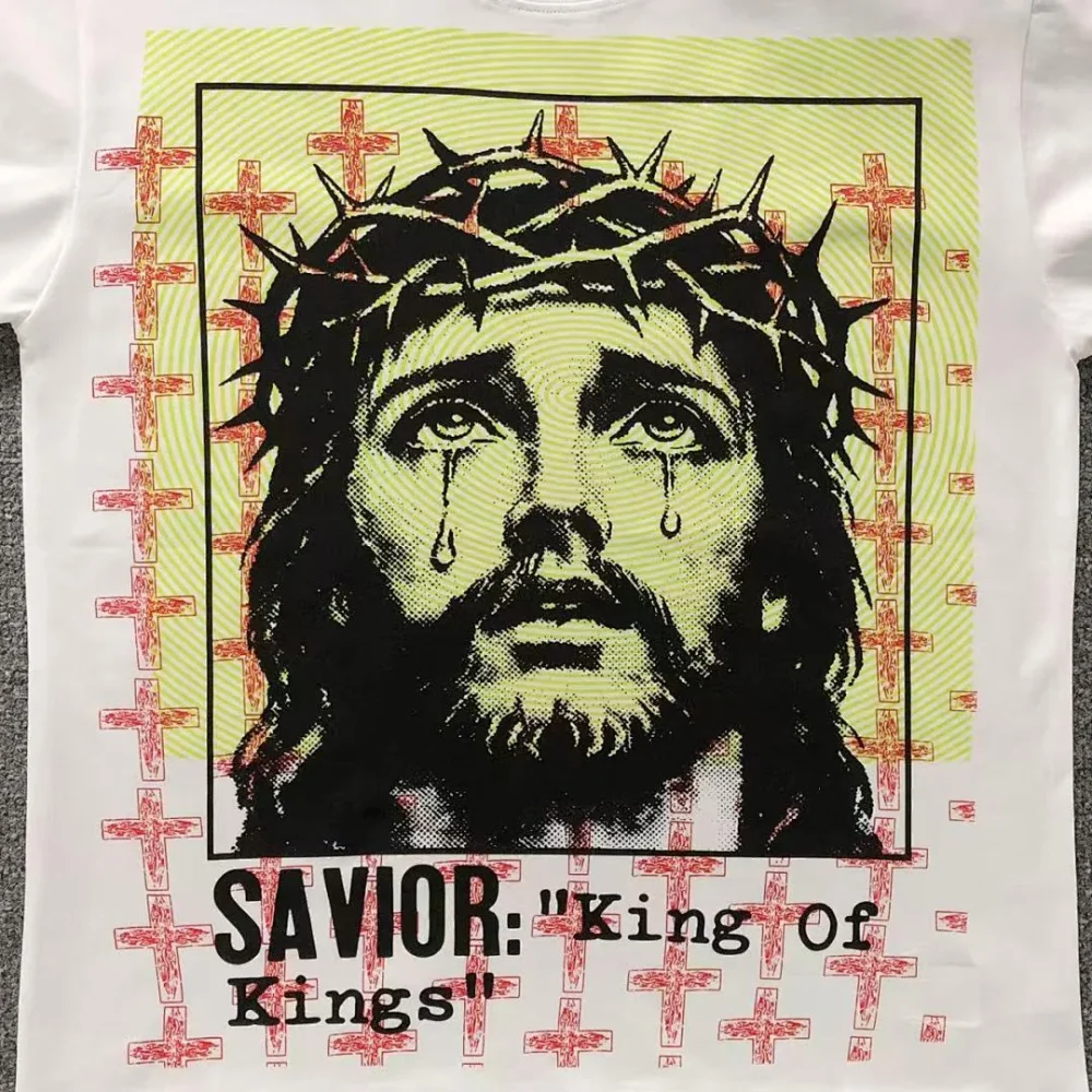 HELLSTAR White Savior King of Kings Jesus T-Shirt - styled shot