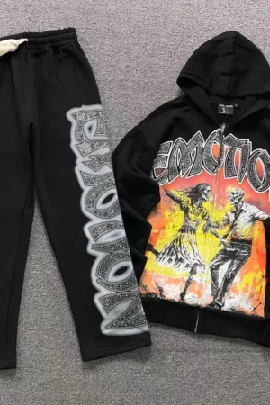 MIXED EMOTION Black Graffiti Tracksuit