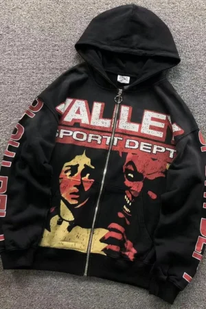 VALLEY Black Sport Dept Face Hoodie
