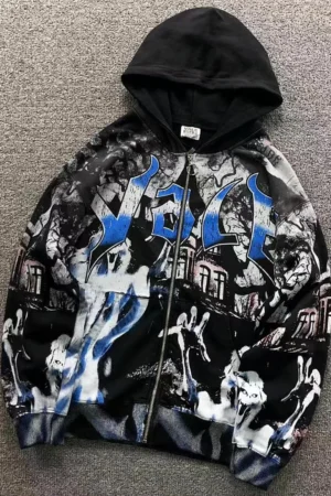 VALLEY Black All-Over Photo Collage Print Hoodie