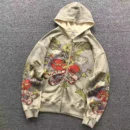 VALLEY Cream Floral Skeleton All-Over Hoodie