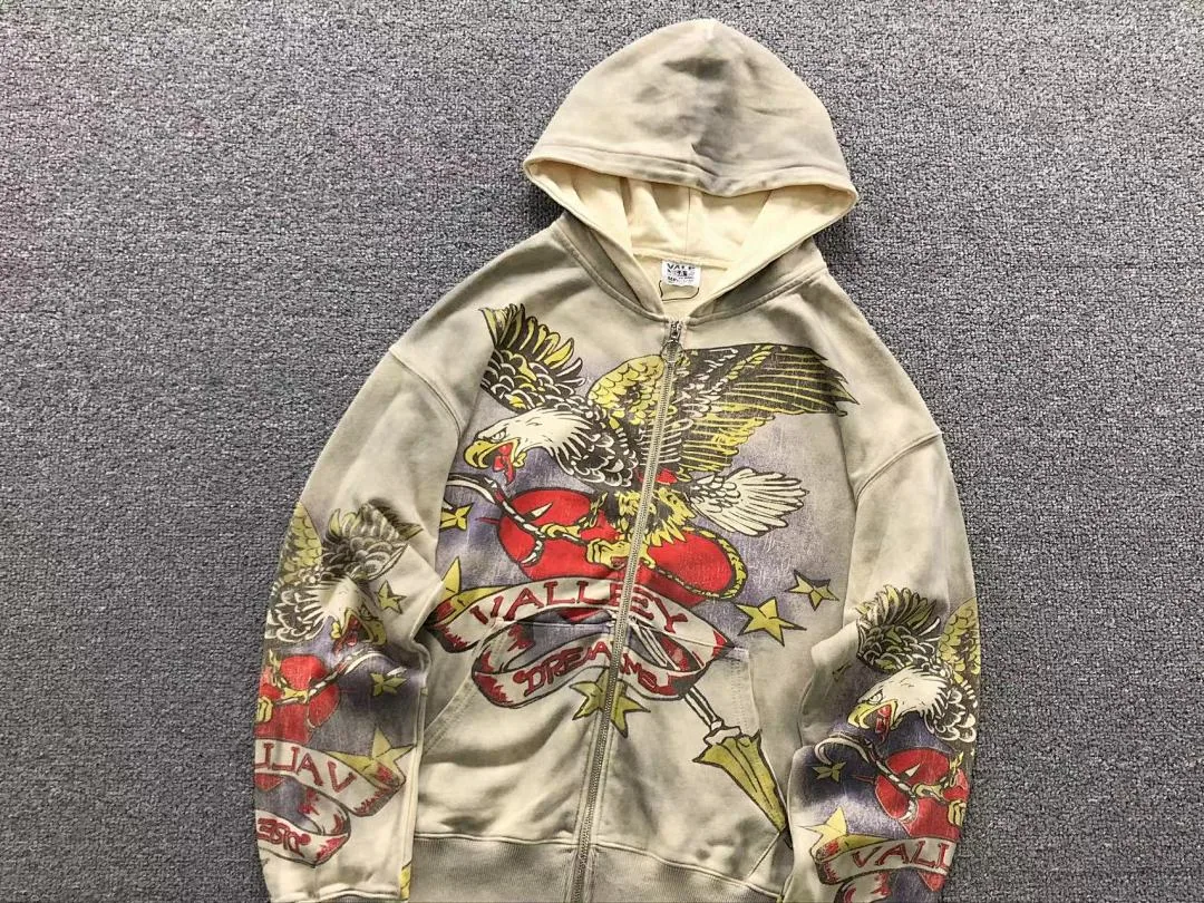 VALLEY Cream Floral Skeleton All-Over Hoodie - photo 7