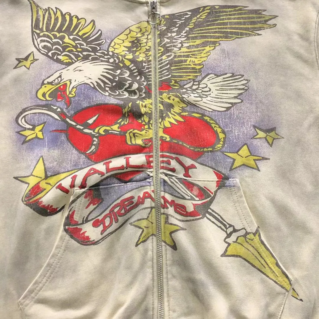 VALLEY Cream Floral Skeleton All-Over Hoodie - photo 8