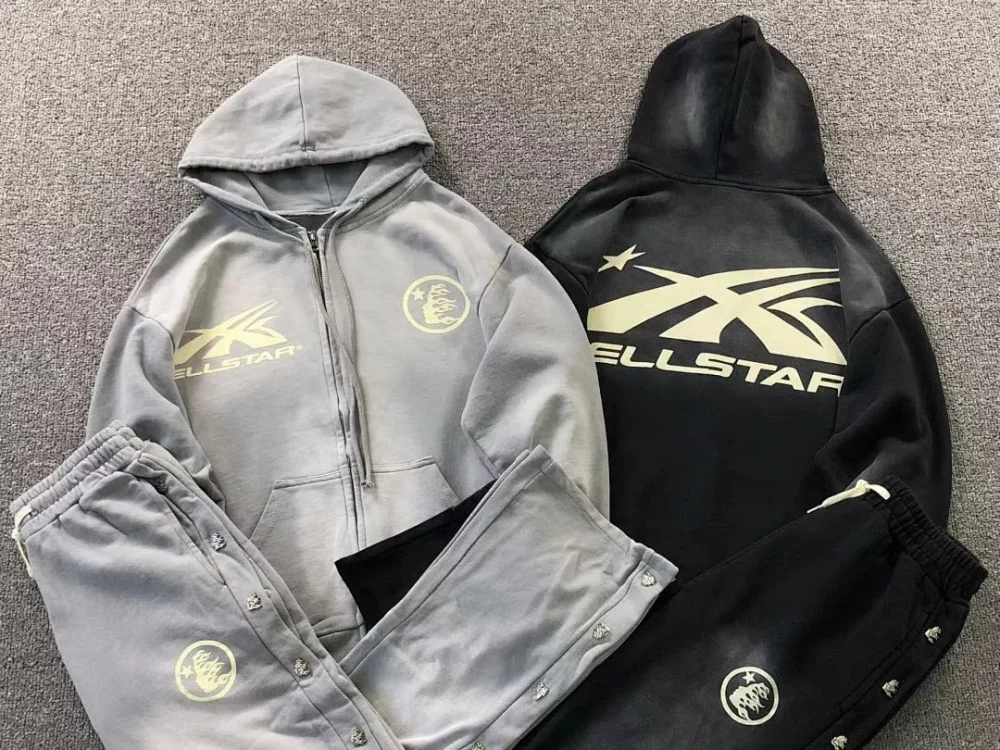 HELLSTAR Grey Zip Hoodie Sets - size reference