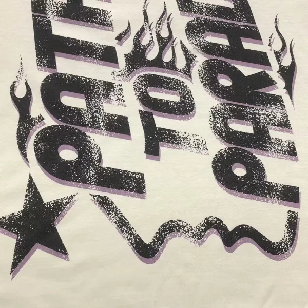 HELLSTAR Cream Black Path to Paradise T-Shirt - fabric detail