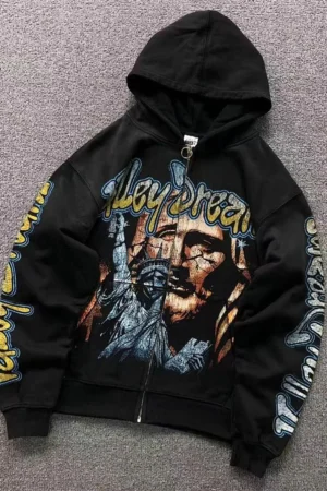 VALLEY Black Blue Horror Hoodie