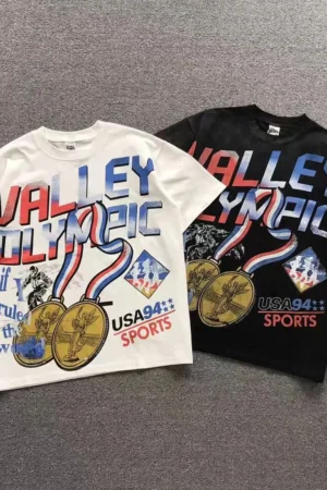 VALLEY White & Black Valley Olympics USA 94 T-Shirt