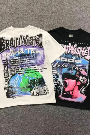 HELLSTAR White Brainwashed Colorful T-Shirt