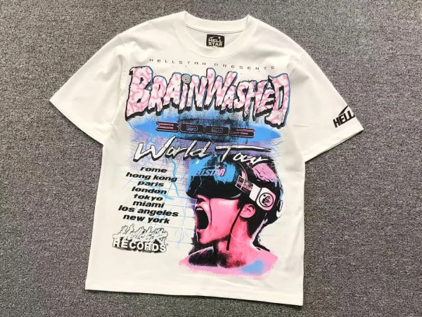 HELLSTAR White Brainwashed Colorful T-Shirt - second colorway