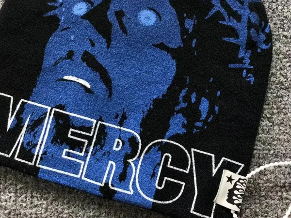 HELLSTAR Blue Mercy Jesus Beanie - alternate angle