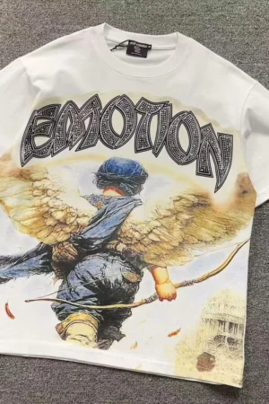 MIXED EMOTION White Archer Angel Print T-Shirt
