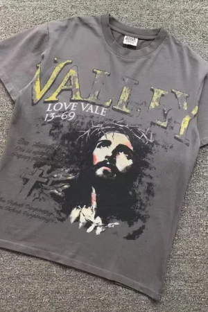 VALLEY Grey Love Vale Jesus Crown T-Shirt