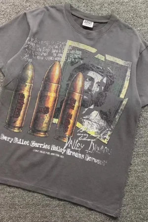 VALLEY Grey Very Rare Stories Bullets Print T-Shirt