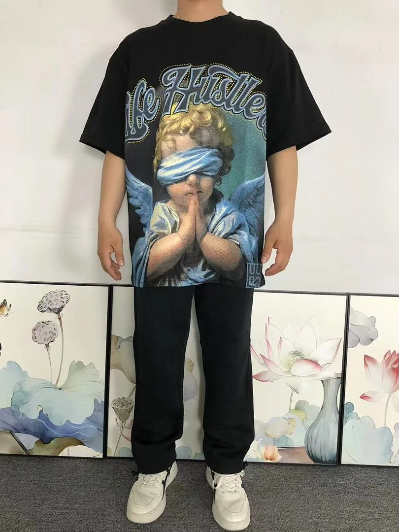 MIXED EMOTION Black Life Hustlers Blindfolded Cherub T-Shirt - photo 3