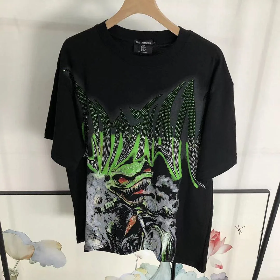 MIXED EMOTION Black Green Monster Motorcycle T-Shirt - photo 22
