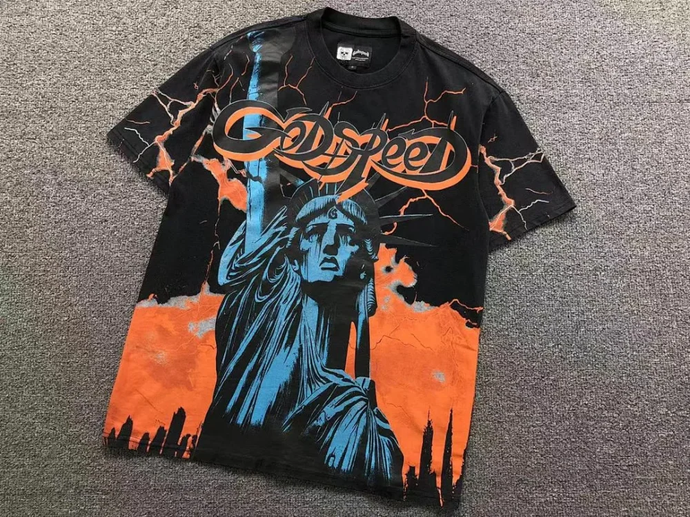GODSPEED Black Statue of Liberty Neon T-Shirt - second colorway