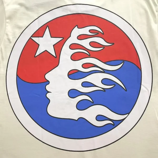 HELLSTAR White Red Blue Circle Logo T-Shirt - styled shot
