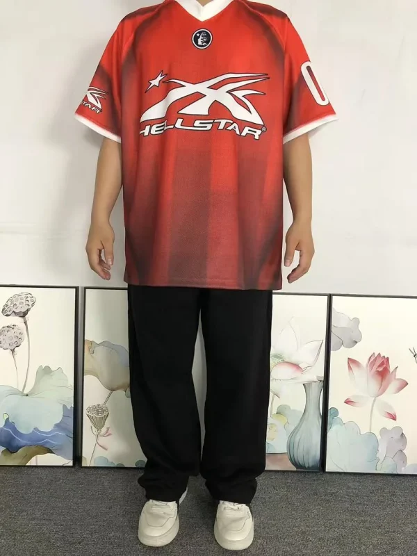 HELLSTAR Red Number 00 Jersey - print detail