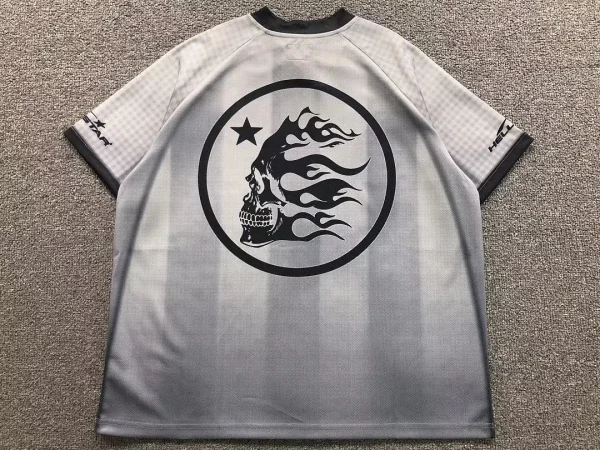 HELLSTAR Grey Circle Logo Jersey - close-up detail