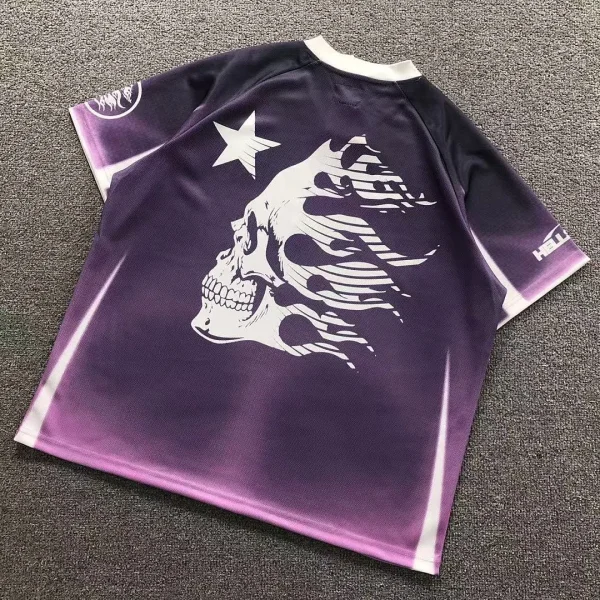 HELLSTAR Purple Gradient Skull Jersey - front view
