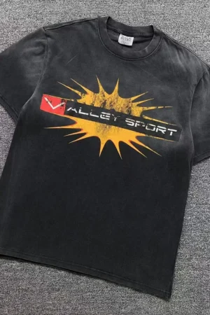 VALLEY Black All Sport Orange Burst T-Shirt
