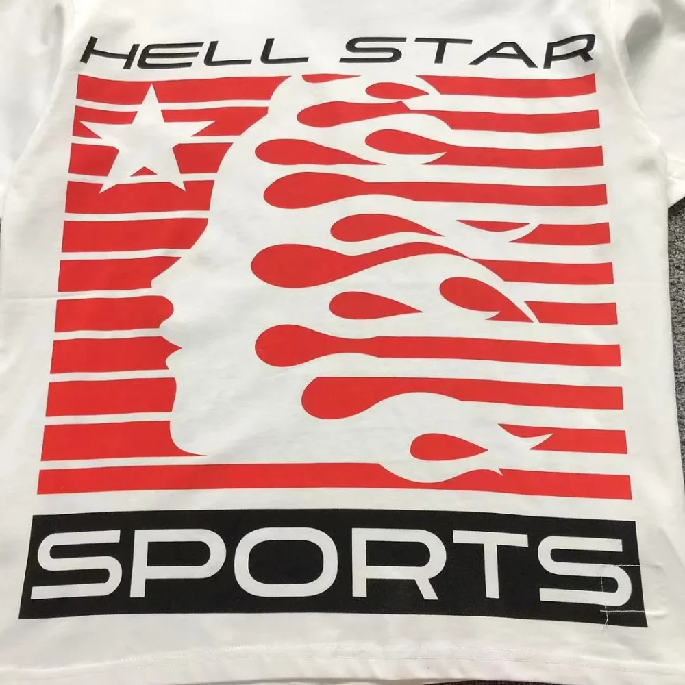 HELLSTAR White Red Sports Poster T-Shirt - second colorway