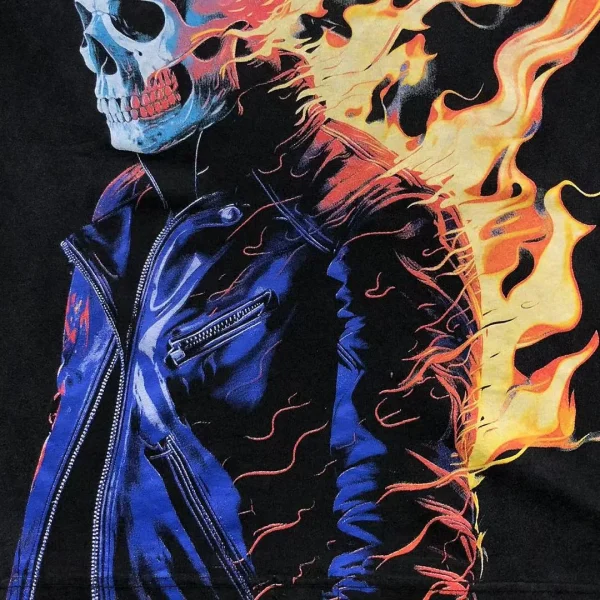 GODSPEED Black Flaming Skull Rider T-Shirt - second colorway