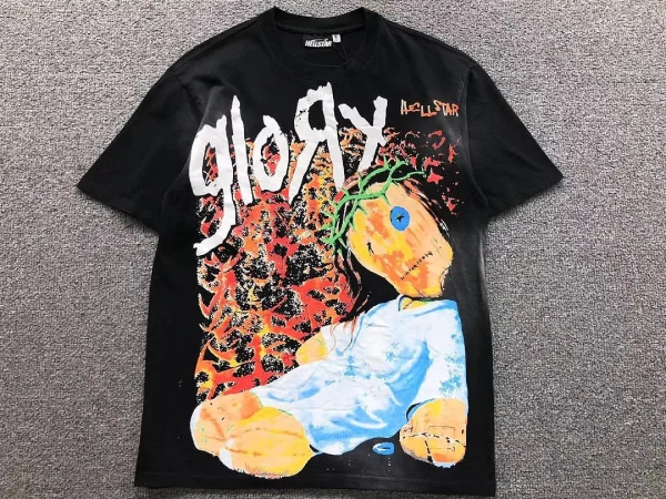HELLSTAR Black Glorry X Doll Print T-Shirt - close-up detail