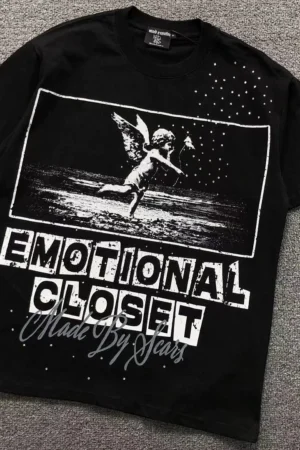 MIXED EMOTION Black Emotional Closet Photo T-Shirt